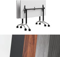 Goakwwuz Conference Room Table, Folding Conference Tables,Thicken Grey Tabletop,Flip Top Wooden Seminar Meeting Room Table for Conference Room Offices (2, Black+White, 70.8”)