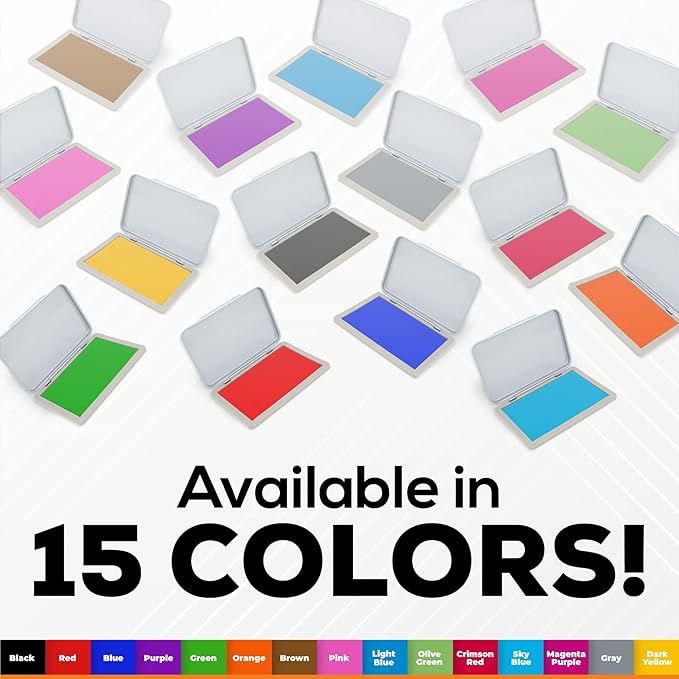 2 Pack Metal Case Stamp Pad Medium Size, Brown Color - Size: 3" x 4" - Choose from 15 Ink Colors