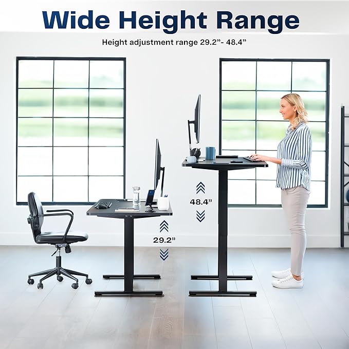 VIVO Large Electric 83 x 30 in Standing Desk, Memory Height Adjustment, 1B Series, Holds 220 lbs, Rustic Vintage Brown Top White Frame, DESK-KIT-1W8N