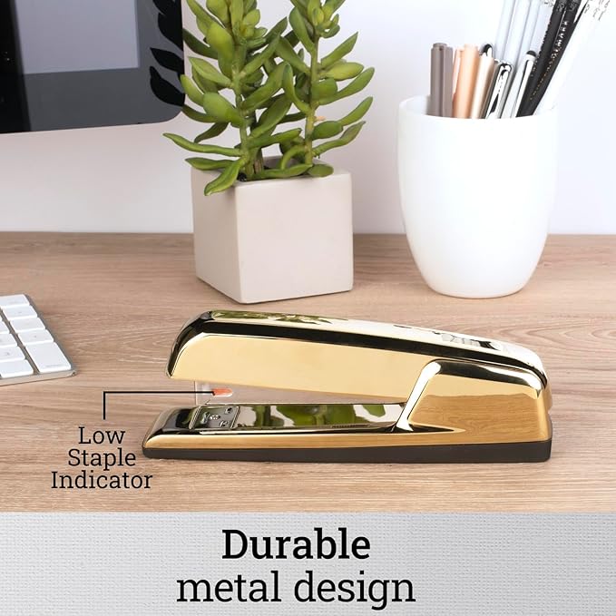 Swingline Stapler, 30 Sheet Capacity, 747 Business Stapler, Jam Free, Metal, Gold Chrome (74721)