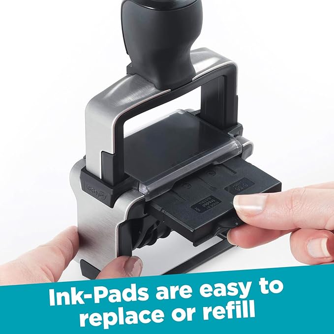 Trodat 5430 Professional Self-Inking Date Stamp with Scanned - Blue/Red 2 Color Ink
