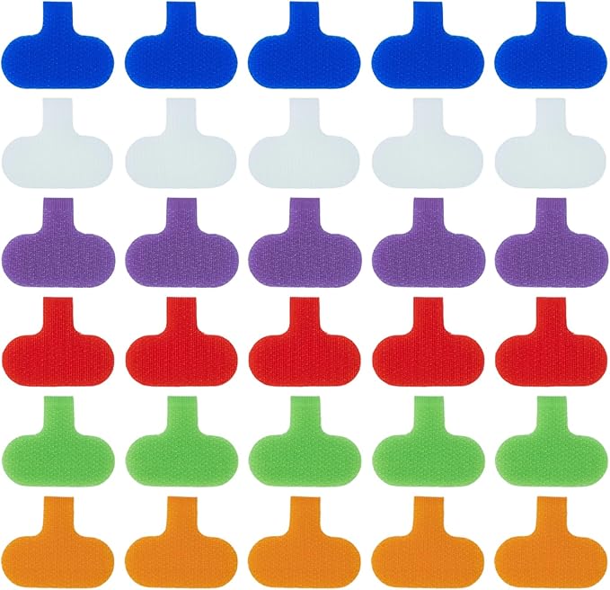 POMELUNE Cable Labels,Multi-Color Write On Cord Label for Cable Management,Organization,Electronics Computers,30 pcs