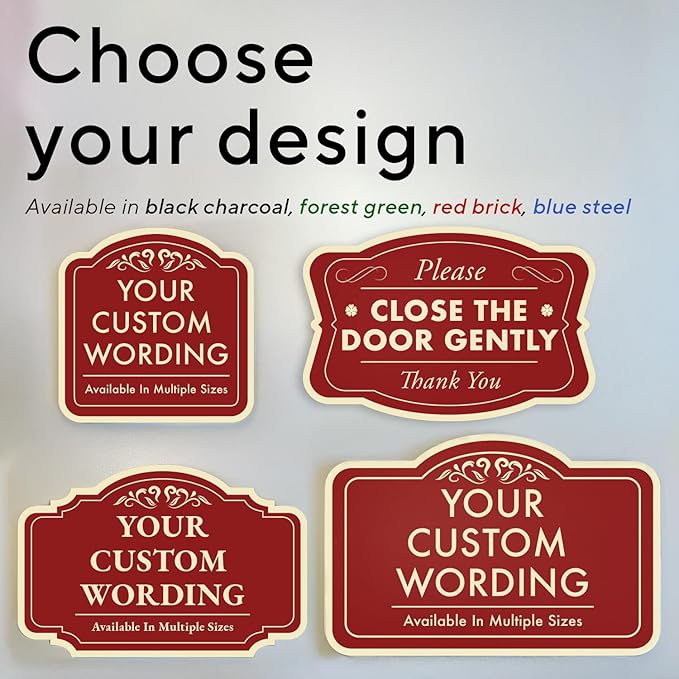 Custom Decorative Outdoor Metal Signs - Personalized Aluminum Signs - Waterproof 14x10 In Design 3 Red Brick