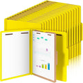 Skyygemm 72 Pcs Classification Folders Letter Size, 1 Divider Pressboard File Folder with Fasteners, Expanding File Organizer Bulk for School Teachers, Office Employee, Coworker, Staff (Yellow)