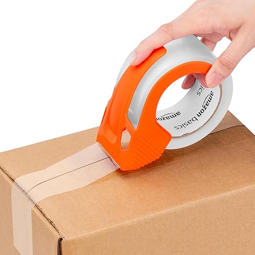 Amazon Basics Strong Plastic Adhesive Packaging Tape for Shipping, Moving and Storage, Clear, Low Odor, 1.88 in x 54.6 yds, 12-Pack