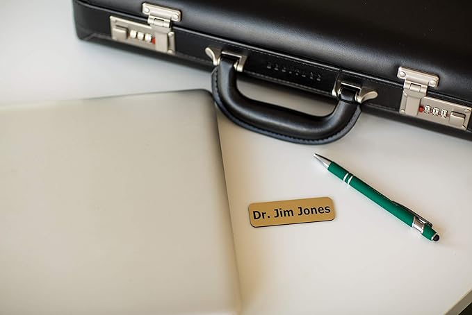 Custom Engraved Name Tag Badges – Personalized Identification with Pin or Magnetic Backing, 1.5 Inches x 3 Inches, Red/White