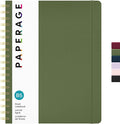 PAPERAGE Lined Spiral Journal Notebook, (Olive Green), 160 Pages, Large B5 Hardcover Journal for Women & Men, 10 in x 8.15 in - 100 GSM, Thick Paper, Spiral Notebook for Work, School & Journaling