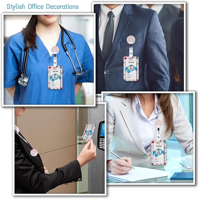 Teacher Life Lanyards for ID Badges Name Tags ID Card Holder, ID Badge Holder with Breakaway Lanyard, Cute Badge Reel Badge Clip Retractable, Women Teacher Nurse School Office Gift