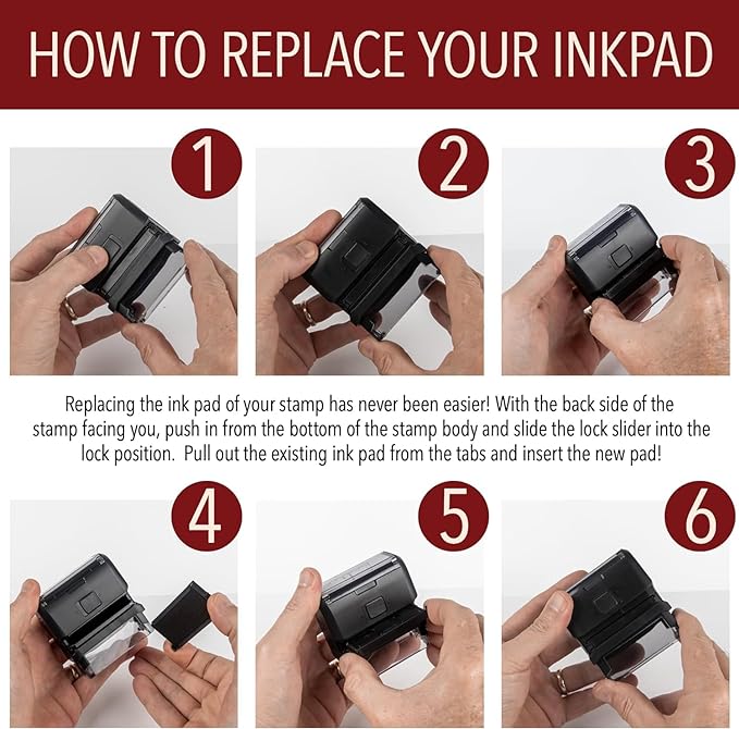 Self Inking Modern Address Stamps | Custom Return Address Stamper (Antique Script, Xtra Wide)