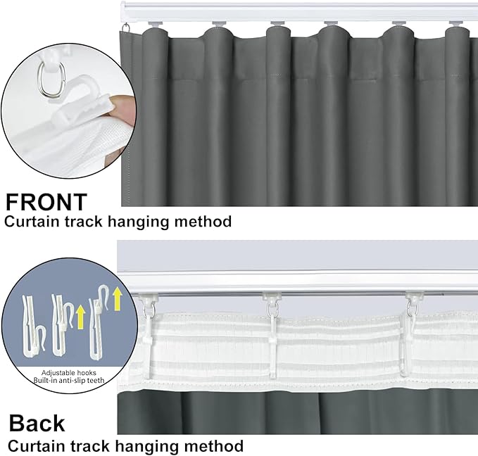 Cbsroro Room Divider Blackout Curtain Track Curtains Wall Dividers Panels Screen for Living Rooms Bedroom Office Privacy Partition Separation, W100 × L120 Inch,1 Panel, Grey