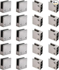 GOSURE 4PCS Adjustable Glass Shelf Bracket, 1/3"-1/2" 304 Stainless Steel, Silver-20pcs