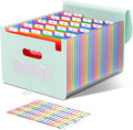 ABC life 26-Pocket Accordion File Organizer, Expanding File Folder, Letter/A4 Size Plastic Monthly Bill & Tax Receipt Holder with A-Z Tabs for Home, Office, Classroom - Sage Green