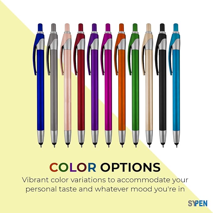 Personalized With your Custom Logo or Text Pens-Pack of 300- for Marketing, Parties, and Events, 2 in 1 Capacitive Stylus & Ballpoint Pen Compatible With Touchscreen Devices, Black Ink, Gold Pens