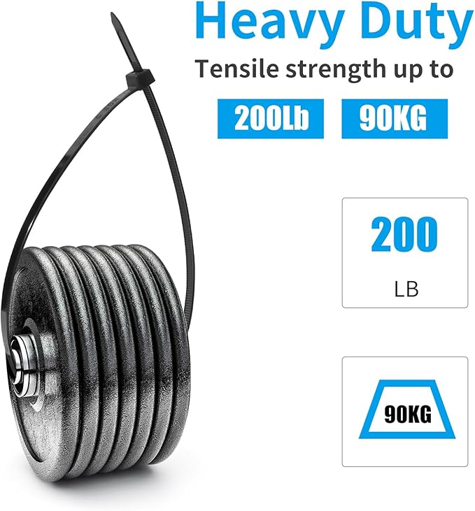 XINGO 16 inch White Large Zip Ties Heavy Duty 100 Pack, 200 LBS Ultra Strong Plastic Wire Ties, Large Cable Ties Extra Long Tie Wraps, Indoor and Outdoor UV Resistant