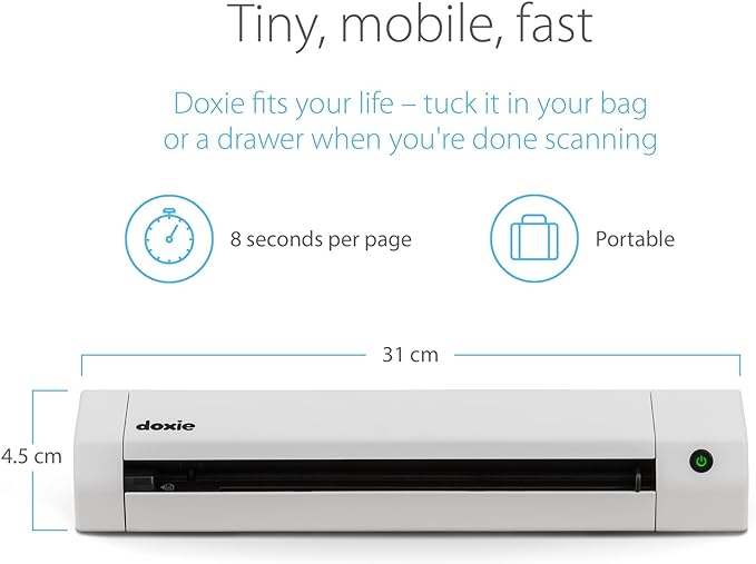 Doxie Go SE - The Intuitive Portable Document Scanner with Rechargeable Battery and Easy Software for Home, Office, or Work from Home