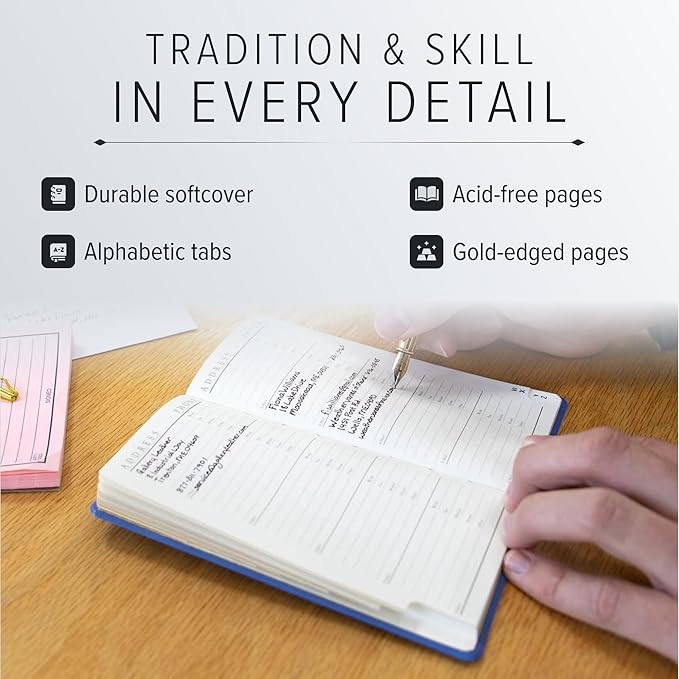 Gallery Leather Small Address Book with Alphabetical Tabs up to 403 Records, Leather Notebook Hardcover, Telephone and Address Books - 6 x 3.25 ", Acadia Lime