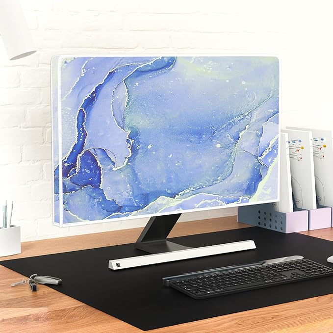 Baocicco Modern Violet Marble Waterproof TV Cover Anti-Static Dustproof Protective Cover for LCD/LED/HD 70 Inch Decorative Monitor Accessories Covers for Television LED LCD OLED TVs Screen