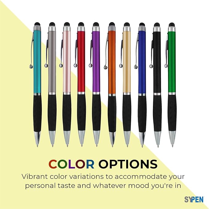 SyPen Personalized Pens With your Custom Logo or Text-600 Pack Bulk-for Businesses, Parties, and Events, 2 in 1 Ballpoint Pen & Stylus Compatible with Touchscreen Devices, Grey Barrel, Black Ink
