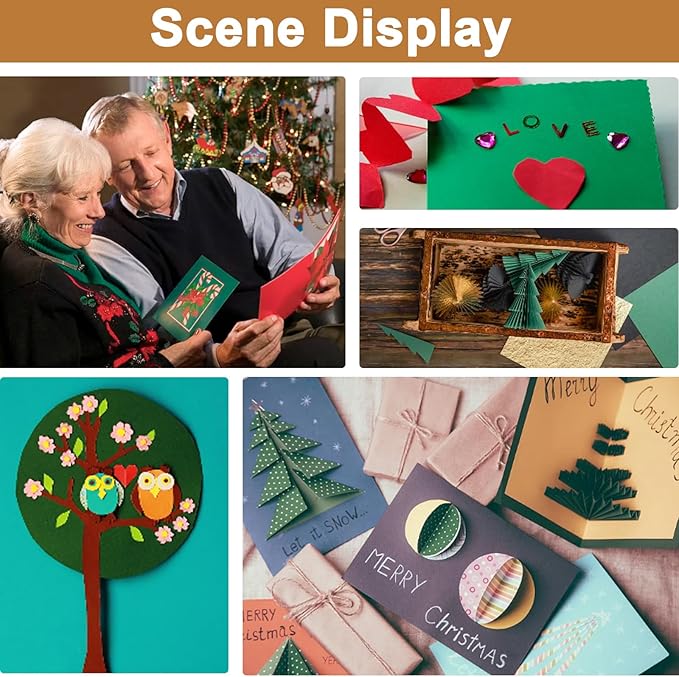 Silunkia 300 Sheets Dark Green Cardstock 8.5 x 11 Certificate Paper, 200gsm/75lb Christmas Green Card Stock for DIY Cards Making, Greeting Cards, Paper Crafting, Invitations, Festival Blessings