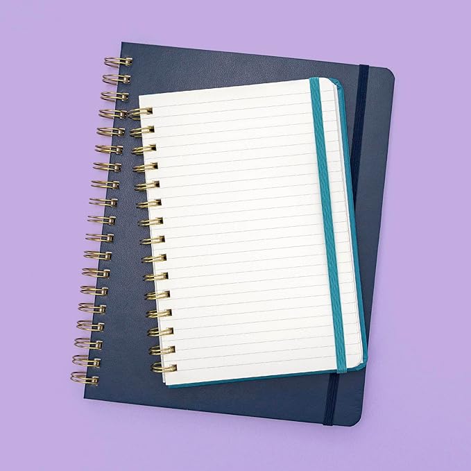 PAPERAGE Lined Spiral Journal Notebook, (Olive Green), 160 Pages, Large B5 Hardcover Journal for Women & Men, 10 in x 8.15 in - 100 GSM, Thick Paper, Spiral Notebook for Work, School & Journaling