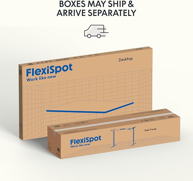 FLEXISPOT EN1 One-Piece Standing Desk with 1-Inch Thick Seamless Desktop, 55"x28" Electric Height Adjustable Desk for Home Office, Multi-Monitor Setups & Easy Assembly, Maple