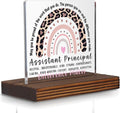 Assistant Principal Gift Sign, Appreciation Plaque for School Leaders and Admins, Leopard Print Thank You Desk Decor for Office Recognition PA071