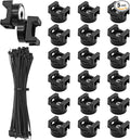 20Pcs Magnetic Zip Tie Mount and 100 Nylon Cable Ties, Magnetic Cable Clips, Multi-purpose Cable Tie Management Base, Office Cable Organizer (22mm)