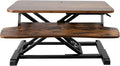 VIVO 26 inch Desk Converter, K Series, Height Adjustable Sit to Stand Riser, Dual Monitor and Laptop Workstation with Keyboard Tray, Rustic Vintage Brown Top, Black Frame, DESK-V026KN