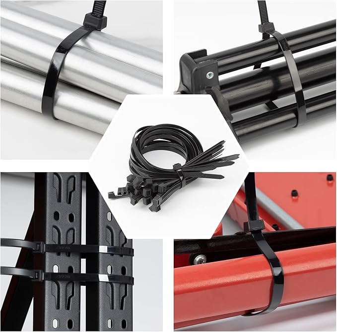 XINGO 60 inch Black Zip Ties Heavy Duty 20 PCS, 200 LBS Ultra Strong Plastic Wire Ties, Large Cable Ties Extra Long Tie Wraps, Indoor and Outdoor UV Resistant