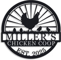 Hen House Coop Sign, Custom Chicken Coop Signs, Custom Chicken Farm Metal Sign, Family Name Metal Sign for Farm House, Our Little Coop Sign Metal Sign