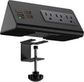 Upgraded,Desk Edge Clamp Mount Power Strips with USB Ports, PD20 W Fast Charging USB-C Port and 3 AC Outlets, Nightstand Charging Station,Office Tabletop Accessories,5.6 Ft Extension Cord