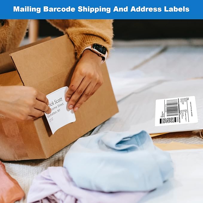 BESTEASY 3 1/3" x 4" Labels Shipping Labels for Laser Inkjet Printers, 6 Up Self Adhesive FBA Address Labels, White Matte Mailing Label Stickers (2000 Sheets, 12000 Labels)