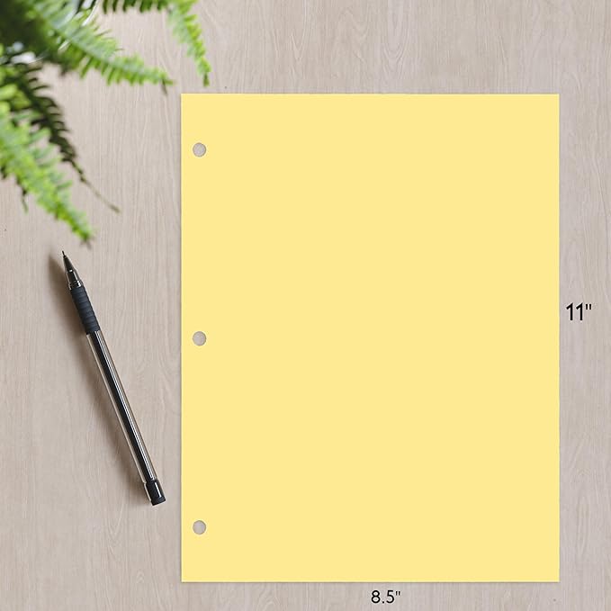 Copy And Printing Color Paper, 20 Lb. 3 Hole Punch 500 Sheets Per Ream. (Buff)