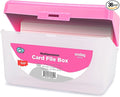 Enday Index Card Holder Pink, 3x5 Note Flash Card Organizer Case, Index Card File w/flip top, Notecard Recipe, Holder, Holds 250 Cards, Also Available in Purple, Red, Green, Blue, Grey (36 PC)