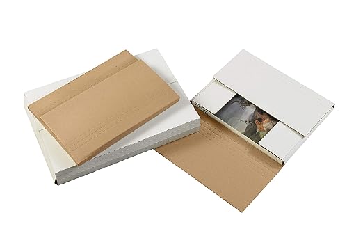 Tape Logic TLM1081 Easy-Fold Mailers, 10 1/4" x 8 1/4" x 1 1/4", White (Pack of 50)
