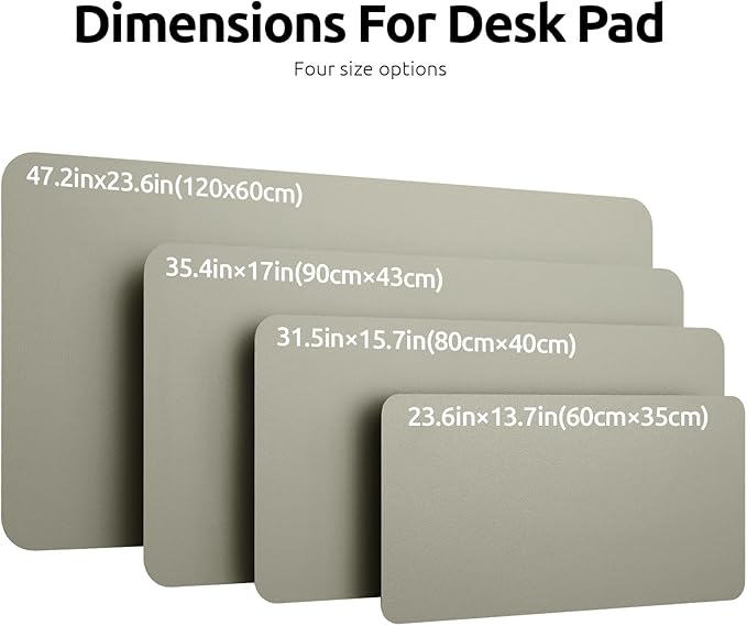 YSAGi Leather Desk Pad Protector, Office Desk Mat, Large Mouse Pad, Non-Slip PU Leather Desk Blotter, Laptop Desk Pad, Waterproof Desk Writing Pad for Office and Home (Olive Beige, 23.6" x 13.8")