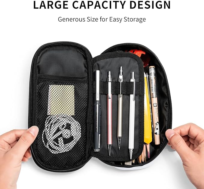 HKHEHOP Hockey Sport Pencil Case Big Capacity Storage Pencil Pouch Stationery Bags With Zipper Portable Pen Holder Box Organizer For Boys Girls Teens Student College School Office Supplies