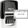 MaxMark Office Self Inking Date Stamp with Phrase Posted - Black Ink