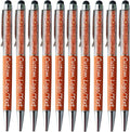 Yucold Customized Pens with Name/Logo - Touch Screen Stylus Ballpoint Pen, Perfect for Weddings, Business & Personalized Gifts (Orange,20)