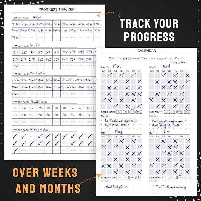 Nextnoid Hardcover Fitness Journal Workout Planner for Men & Women - A5 Sturdy Workout Log Book to Track Gym & Home Workouts - Dark Green