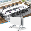 Conference Table,55.1''Folding Conference Room Table for 4-12 People,Mobile Flip Top MeetingTraining Table with Different Coulor and Styles for Offices, Classrooms,Meeting Room (2, A)