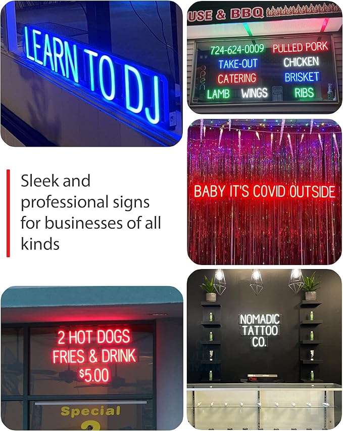 SpellBrite OFFICES Sign | Directional Sign with Neon Look, Red LED Light Source | 24.2" x 6.3"