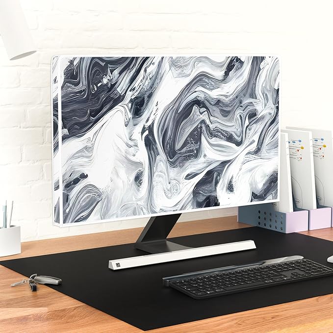 Baocicco Abstract Gray Marble Waterproof 58, 59, 60 Inch Television Cover Anti-Static Dustproof Protective Television Covers for TV Screen Abstract Modern TV Dust Cover for Home LED LCD OLED TVs