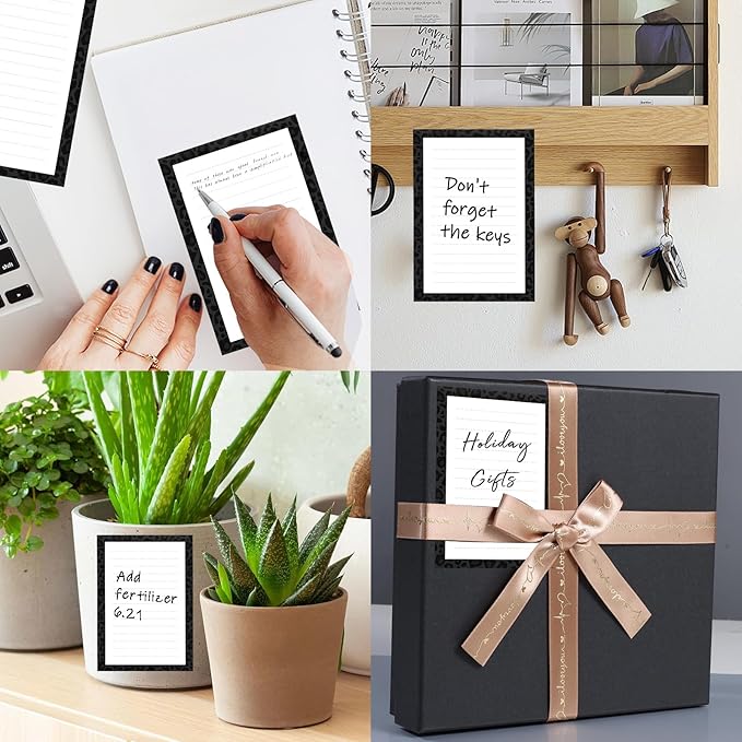 SXboxing Sticky Notes 4X6 Inches, 2 Pack Large Cute Self-Stick Pads, Bright Funny Memo Pads Easy to Stick for Home, Office Luxury Black Leopard