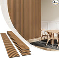 Olanglab Wood Slat Wall Panels 4 Pack, Wooden Acoustic Wall Panels, 94.5"x12.6" Each 3D Wall Panels for Interior Wall Decor (Cherry Toned-Extendo Trio)