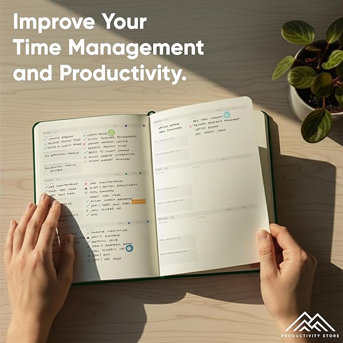Dated, 2026 Planner, 5.8” x 8.3” - The #1 Productivity Planner to Achieve Your 2026 Goals - Planner 2026-2027 by PRODUCTIVITY STORE (A5, GREEN)