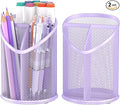 Delifox 2 Pack Pen Holder Mesh Round Pencil (Purple)