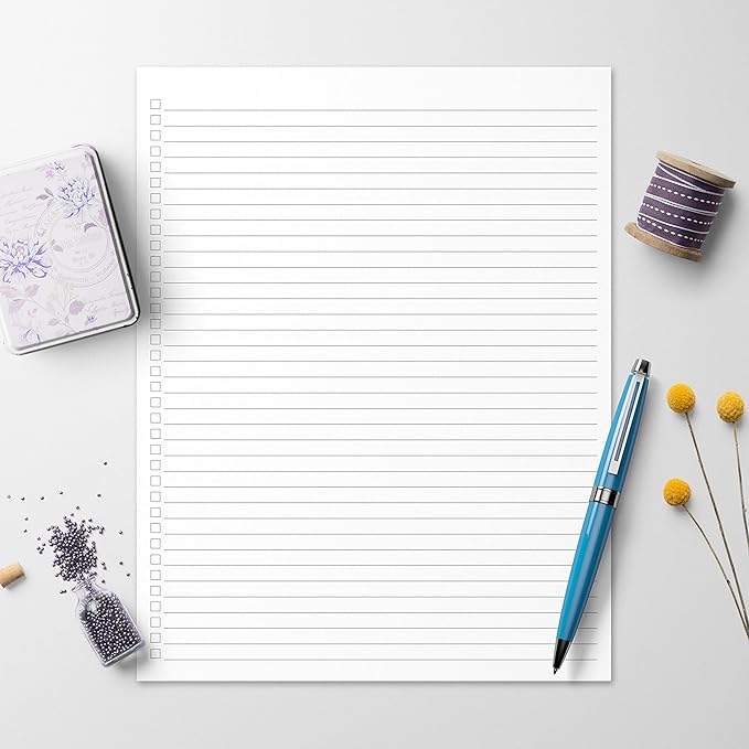 321Done Checklist To Do List Notepad - 50 Sheets (8.5" x 11") To-Do Checklist Tear Off Planning Pad, Large Letter Size - Made in the USA - Plain Gray