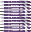 HEYZARDA Personalized Pens with Name Text Logo Custom Ballpoint Pen for Business Office Events with Stylus for Touchscreen 50 Pcs Dark Purple