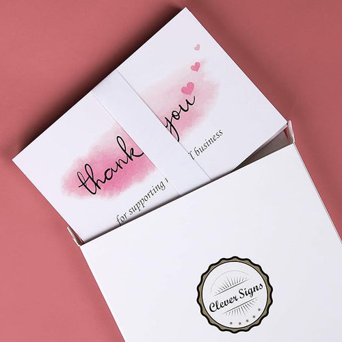 100 Thank You For Supporting My Small Business Cards, Elegant and Professional Design, 4" x 6", Recommended for Online Retailers, Small Business Owners and Local Stores